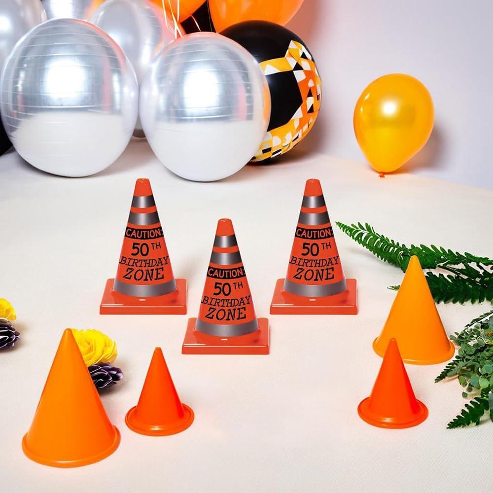 image50th Birthday Safety Cone Party Decoration 6 12quot x 4 12quot Orange 1 Pc