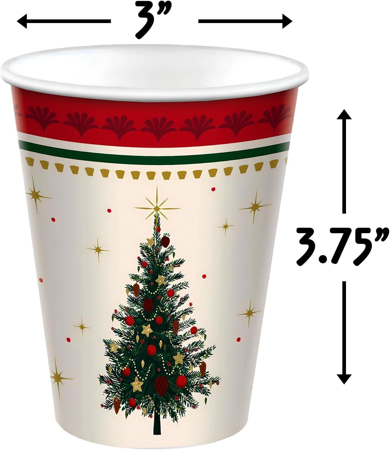 imageAmscan Elegant Evergreen Multicolor Paper Cups 9 oz Pack of 20 Stylish ampamp Durable Disposable Drinkware for Holiday Parties ampamp Events