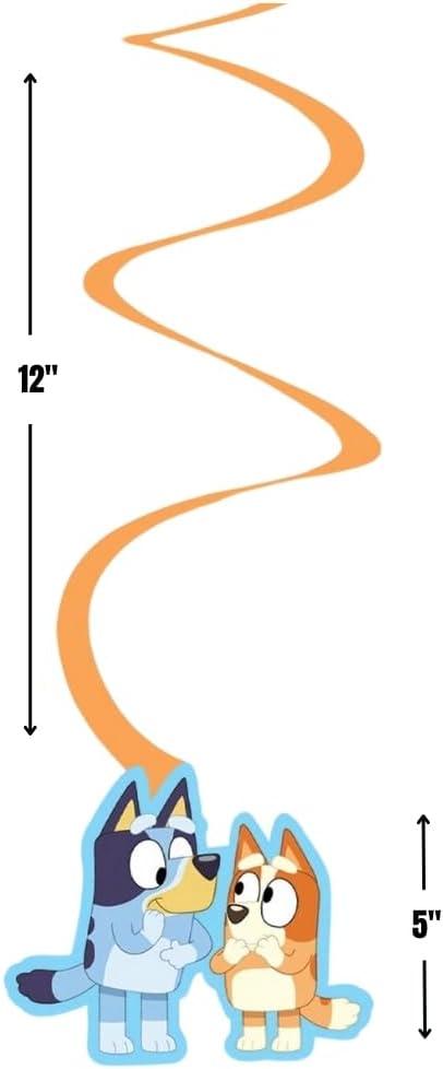 imageAmscan Stunning Bluey Spiral Decorations Pack of 12 Multicolor Cardstock Hanging Decor Perfect for Parties Events ampamp Occasions