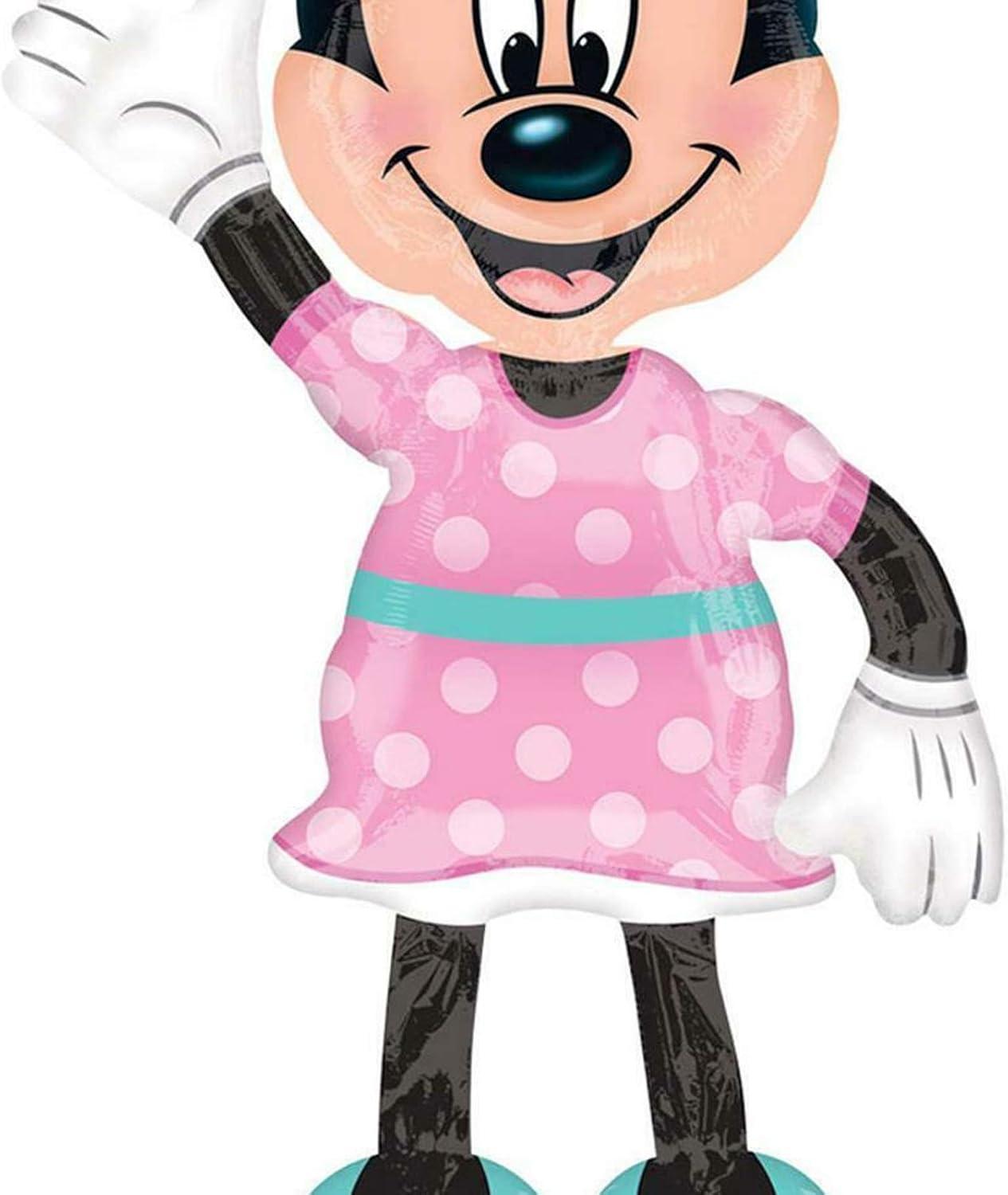 imageAnagram 34331 Minnie Airwalkers Pink Dress Foil Mylar Party Balloon 54quot Multicolor Pack of 110116417