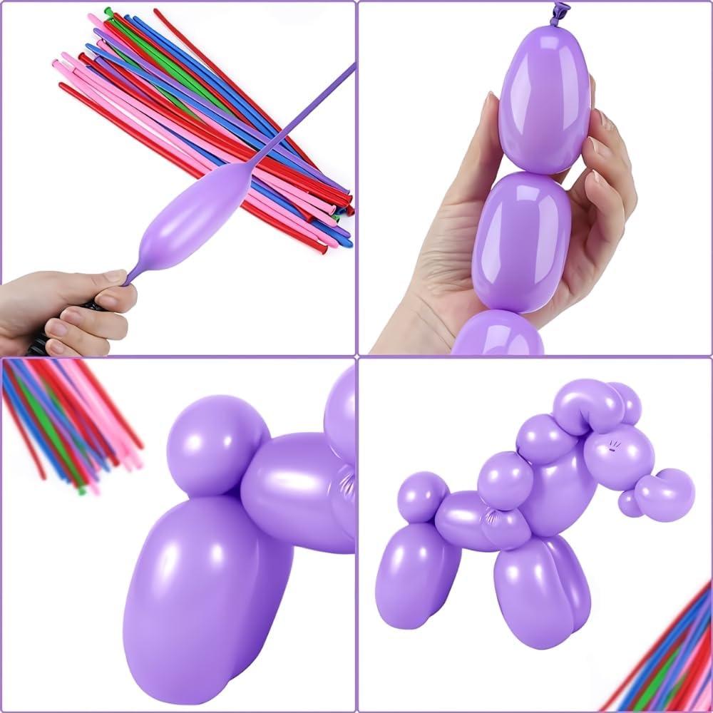 imageAssorted Color Twisty Latex Balloon Kit with Pump Pack of 40 Perfect for Birthdays Showers ampamp Parties12 Packs of 40