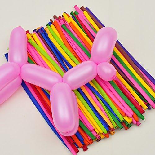 imageAssorted Color Twisty Latex Balloon Kit with Pump Pack of 40 Perfect for Birthdays Showers ampamp PartiesPack of 40