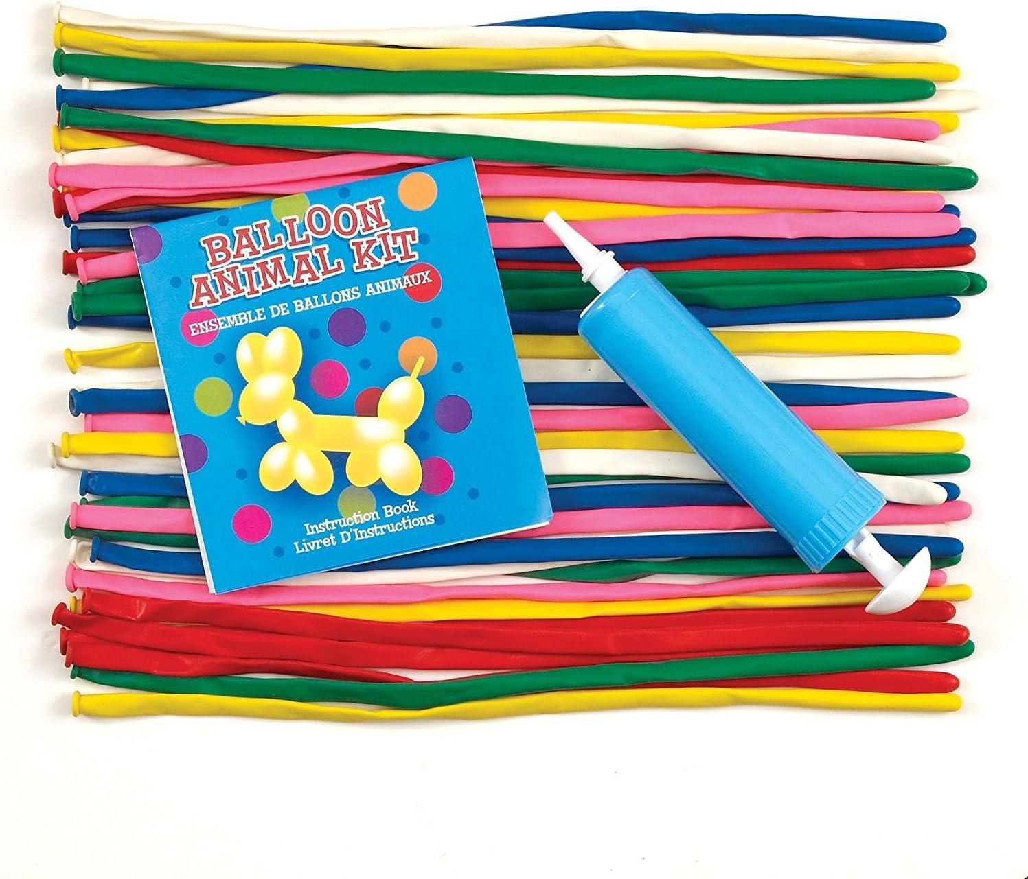 imageAssorted Color Twisty Latex Balloon Kit with Pump Pack of 40 Perfect for Birthdays Showers ampamp PartiesPack of 40