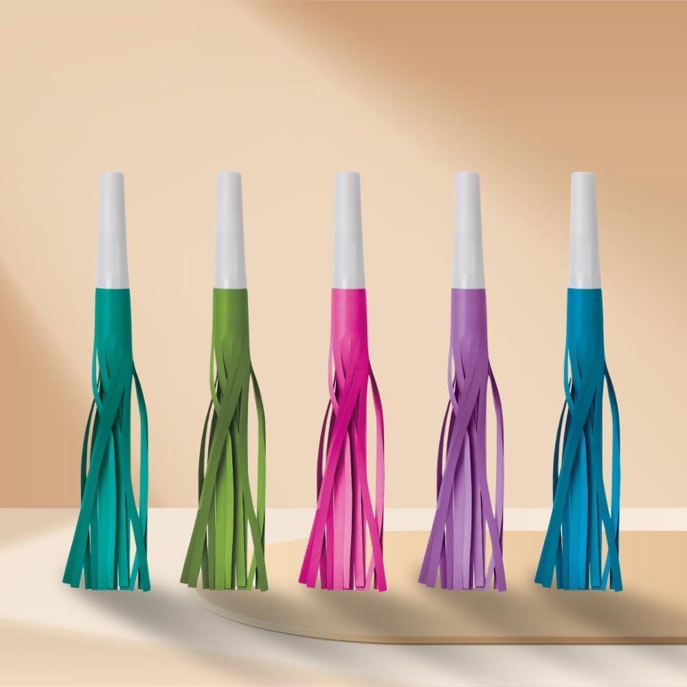 imageAssorted Colors Starlight Foil Fringed Squawkers Pack of 8 7quot Reusable and Handy Noisemakers Ideal for Birthdays Themed Events ampamp New Years Eve Celebrations