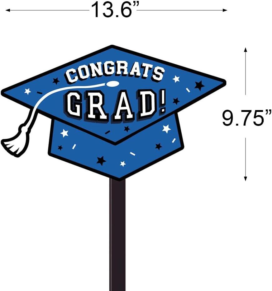 imageBlue quotCongrats Gradquot Lawn Sign 975quot x 136quot 1 Pc High Quality Material Perfect Graduation Celebrations ampamp DecorationsBright Royal Blue