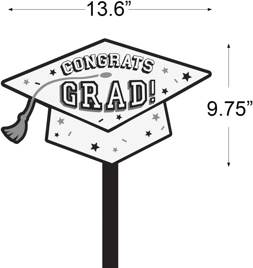 imageBlue quotCongrats Gradquot Lawn Sign 975quot x 136quot 1 Pc High Quality Material Perfect Graduation Celebrations ampamp DecorationsWhite