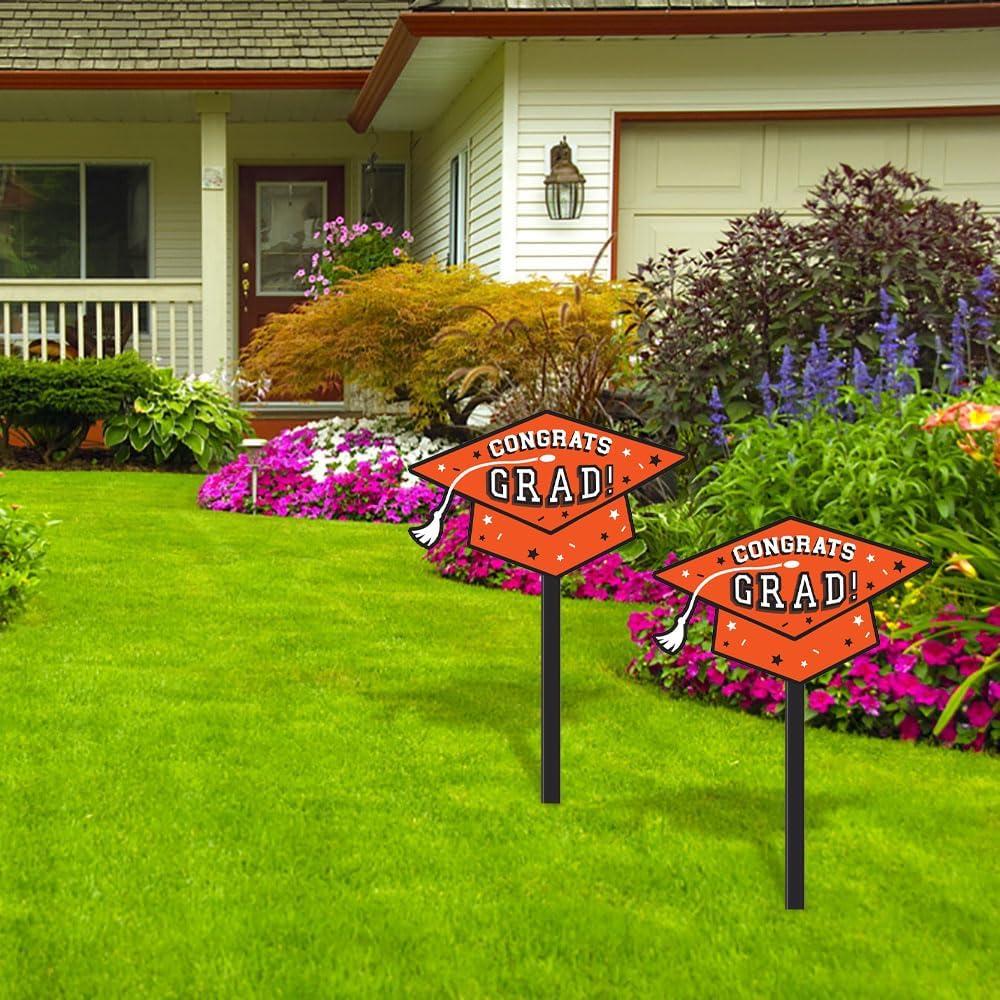 imageBlue quotCongrats Gradquot Lawn Sign  975quot x 136quot 1 Pc  High Quality Material  Perfect Graduation Celebrations ampamp Decorationsmulticolored