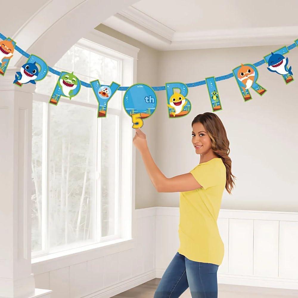 imageBluey Multicolor Jumbo Add An Age Paper Letter Banner 10quot x 105 Pack Of 1 Perfect For Birthday Parties ampamp CelebrationsBaby Shark