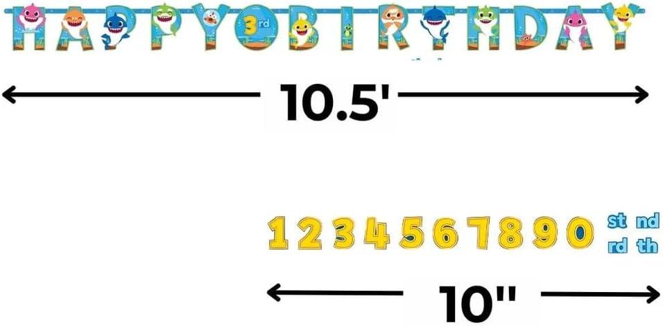 imageBluey Multicolor Jumbo Add An Age Paper Letter Banner 10quot x 105 Pack Of 1 Perfect For Birthday Parties ampamp CelebrationsBaby Shark