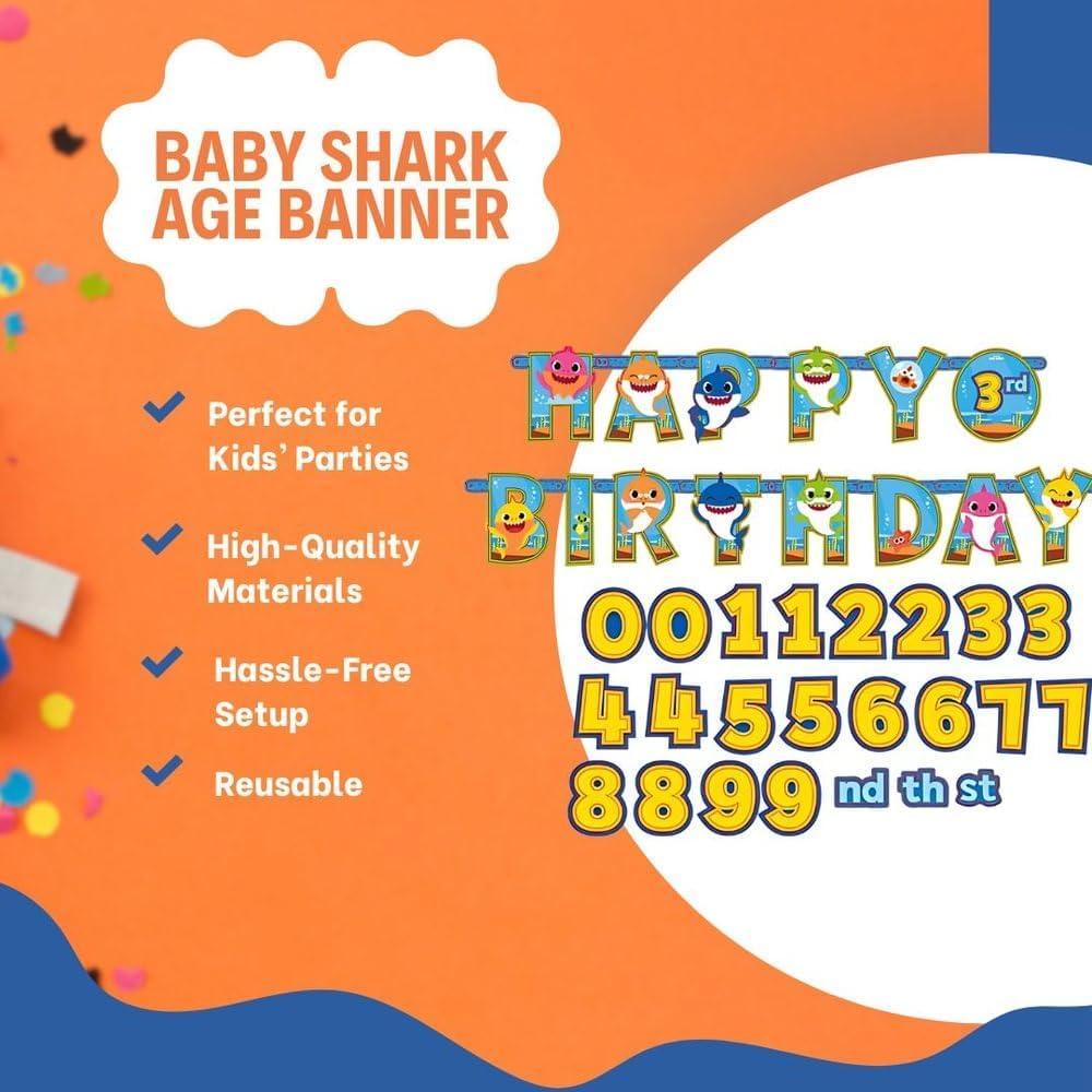 imageBluey Multicolor Jumbo Add An Age Paper Letter Banner 10quot x 105 Pack Of 1 Perfect For Birthday Parties ampamp CelebrationsBaby Shark