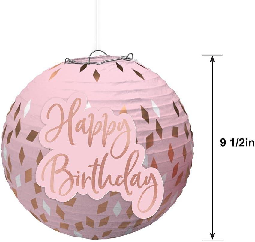 imageBlush Birthday Lanterns with AddOns Pack of 3 95quot Ideal for Birthday Parties ampamp Themed Events