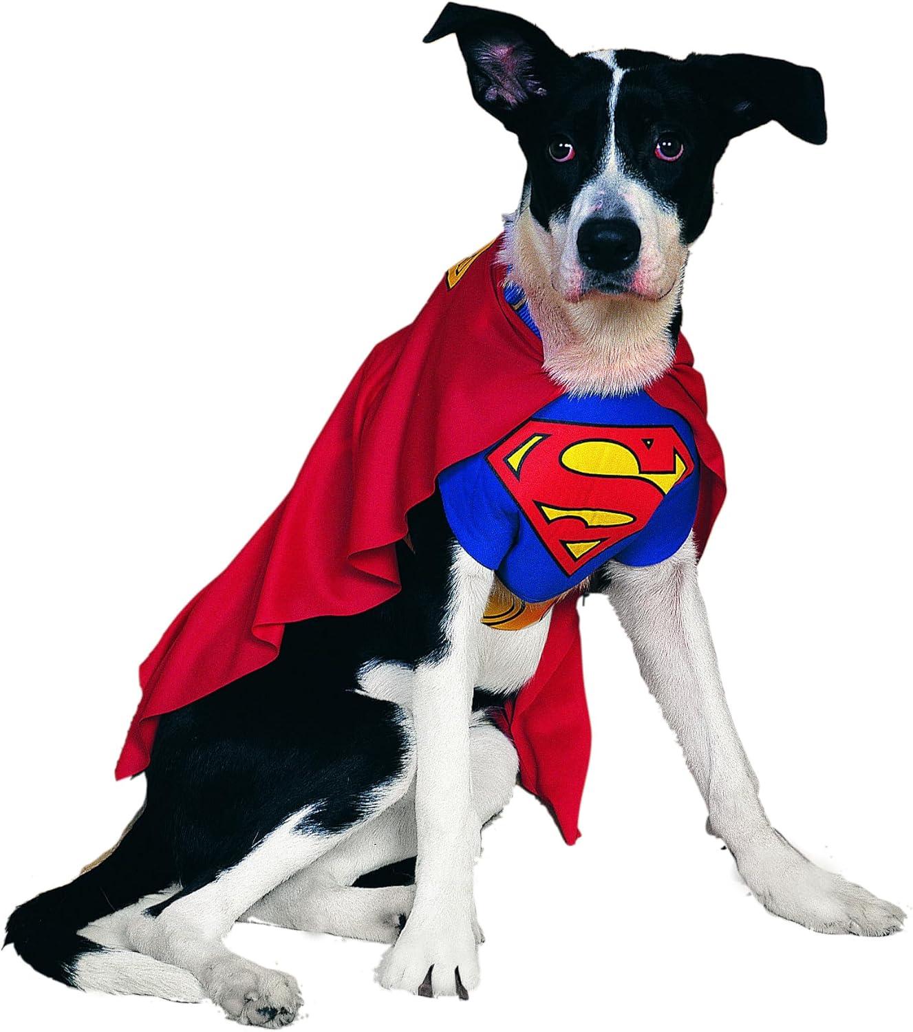 imageDC Comics Superheroes Superman Pet Costume for For Dogs or Cats by Rubies SmallMedium Pack of 1
