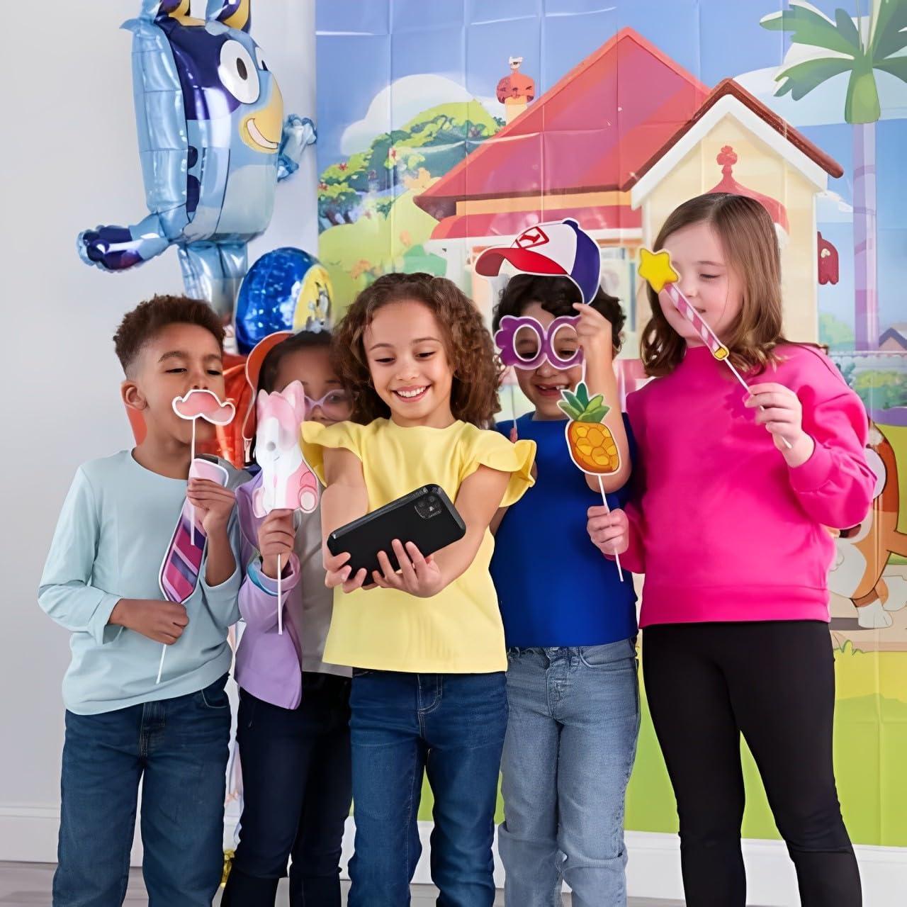 imageExciting Bluey Scene Setter with Props Pack of 16 Multicolor Paper Decorations Ideal for Unforgettable Parties Events ampamp CelebrationsBluey