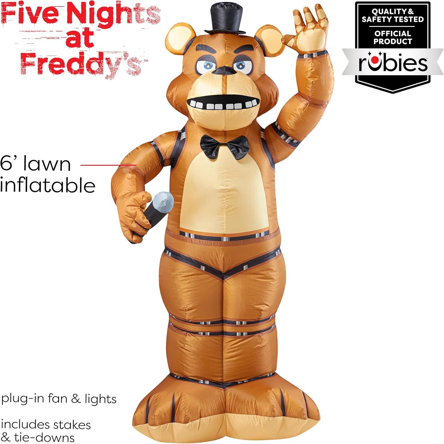imageFive Nights at Freddys Freddy Fazbear Lawn Inflatable by Rubies 6 feet