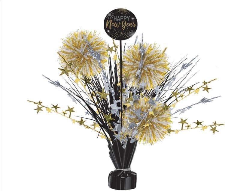 imageMulticolor New Years Eve Tinsel Burst Centerpiece 18quot 1 Pc Perfect Party Decor EyeCatching Table Accent