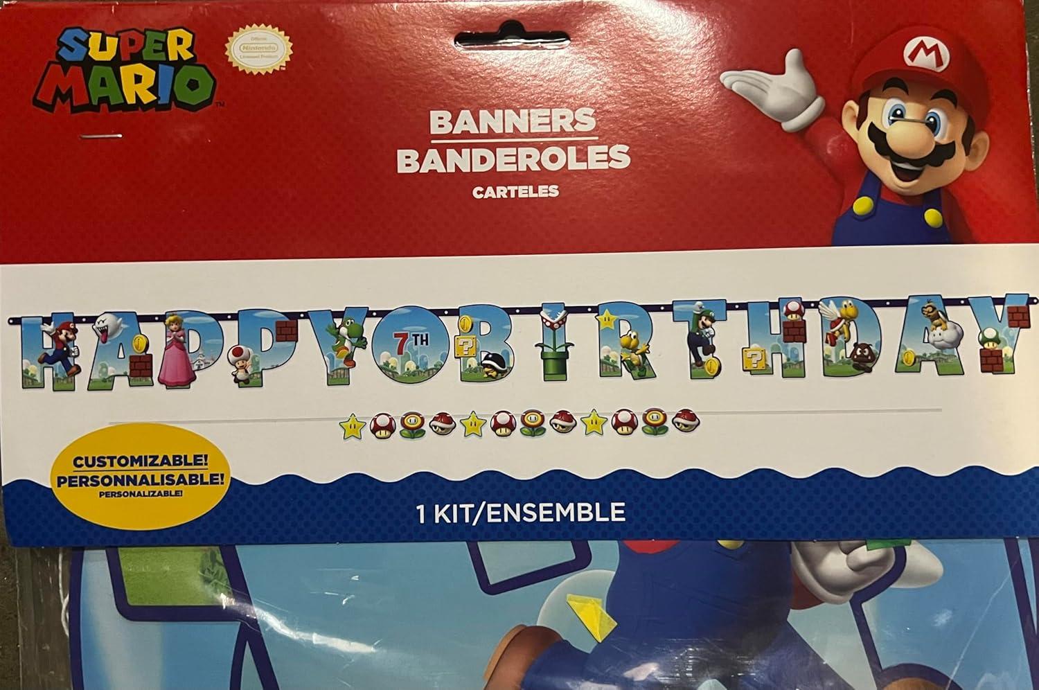 imageMulticolor Super Mario Brothers Personalized Jumbo Letter Banner Kit 1272quot x 10quot 1 Set Ideal for Birthday Parties ampamp Celebrations