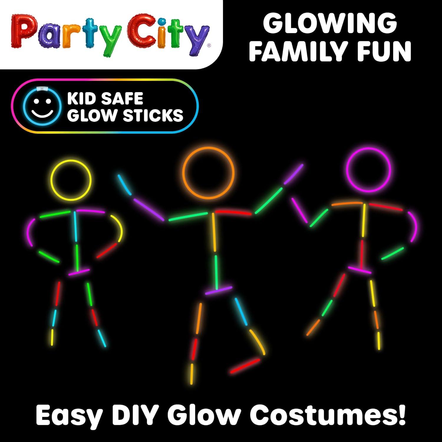 imageParty City 50 Glow Sticks Bulk Party Pack 8 Neon Glow in the Dark Party Supplies Glowsticks with Connectors Bracelets ampamp Necklaces Light Up Favors for Kids Adults Birthdays Parties Decorations200 8 Glow Sticks