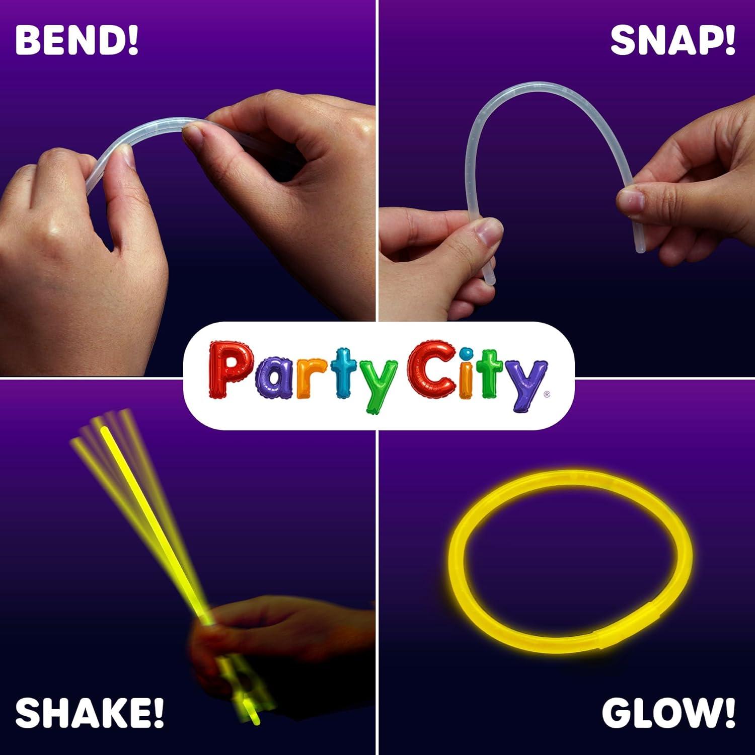 imageParty City 50 Glow Sticks Bulk Party Pack 8 Neon Glow in the Dark Party Supplies Glowsticks with Connectors Bracelets ampamp Necklaces Light Up Favors for Kids Adults Birthdays Parties Decorations100 8 Glow Sticks