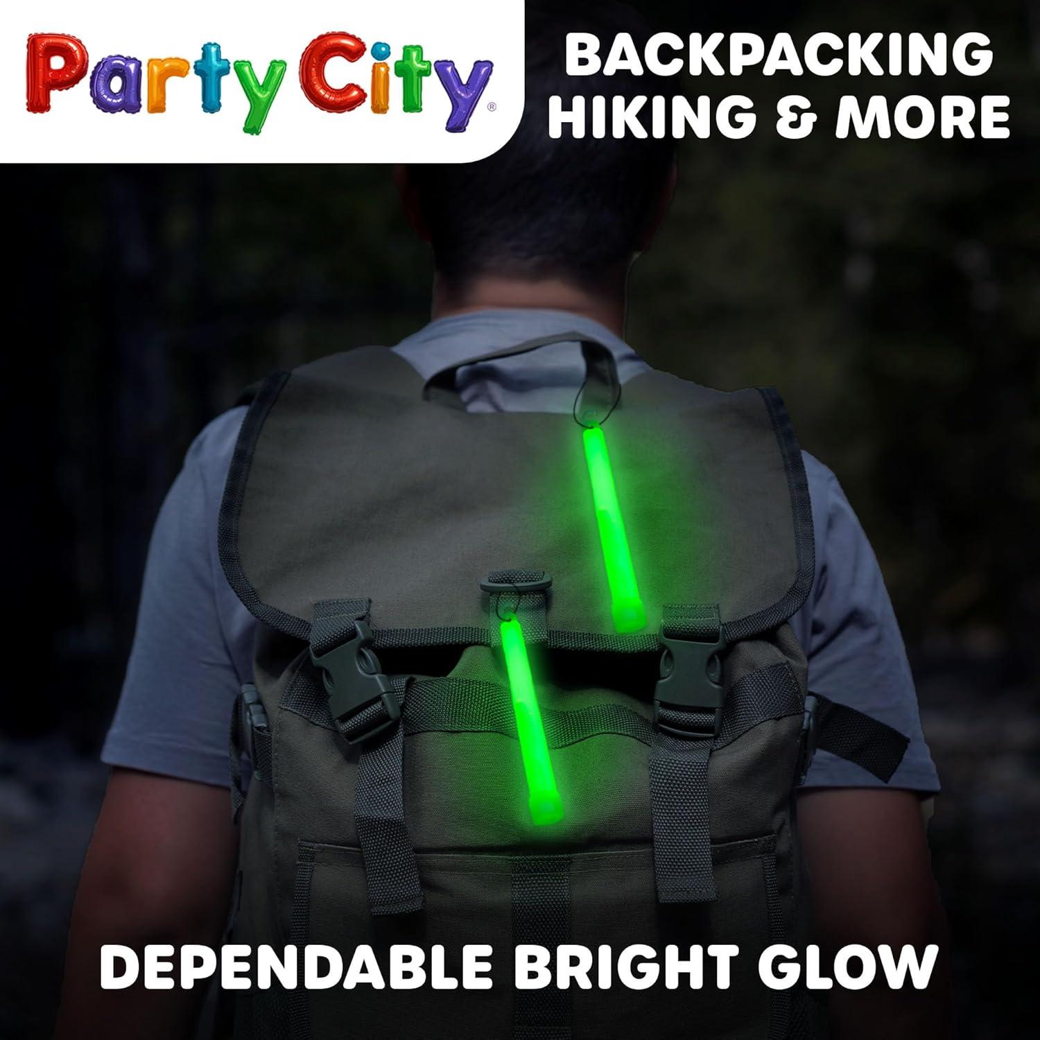imageParty City Green Glow Sticks Bulk Pack 6 25pk Glow in the Dark Sticks for Kids Waterproof Camping Survival Ultra Bright Emergency Light Stick with String Neon Glowsticks Party Supplies Favors25 Pack Green