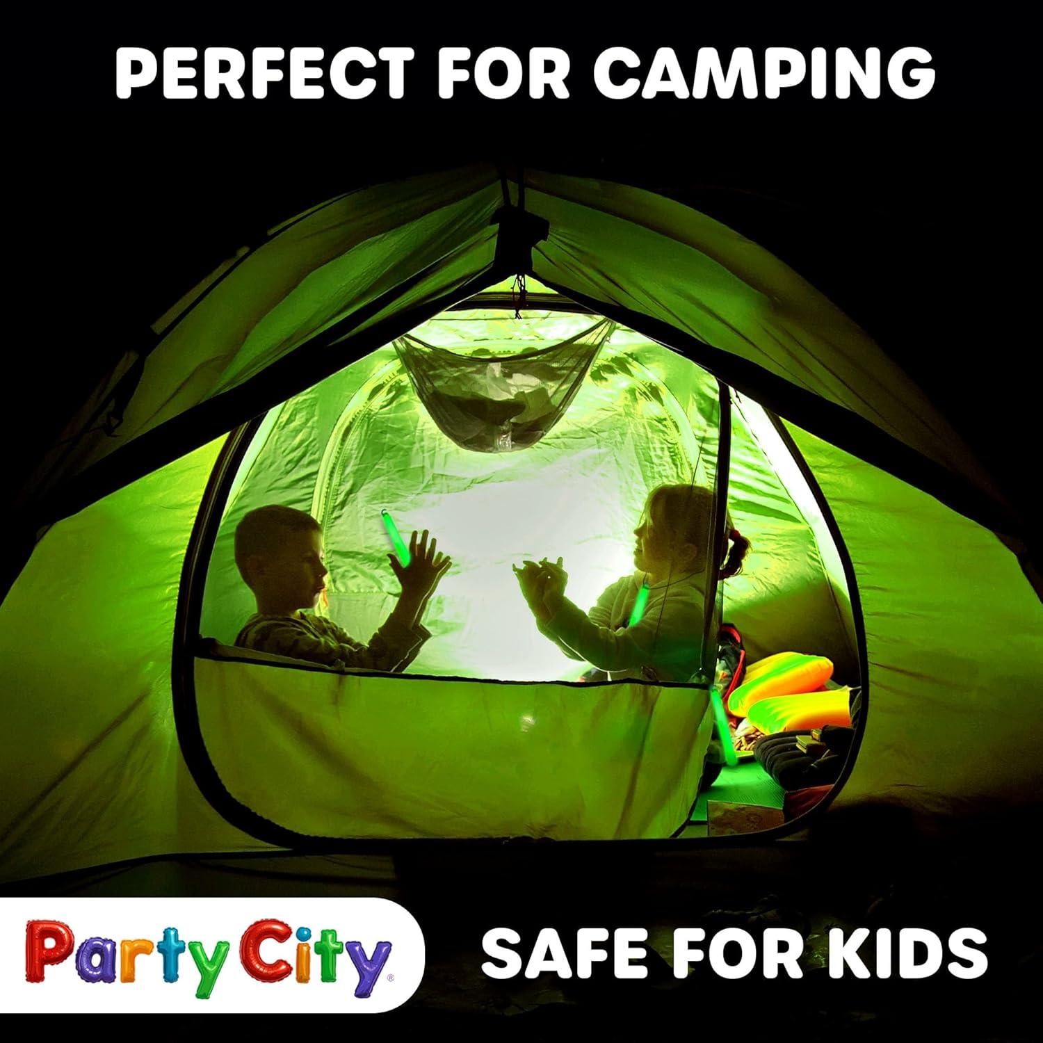 imageParty City Green Glow Sticks Bulk Pack 6 25pk Glow in the Dark Sticks for Kids Waterproof Camping Survival Ultra Bright Emergency Light Stick with String Neon Glowsticks Party Supplies Favors25 Pack Green
