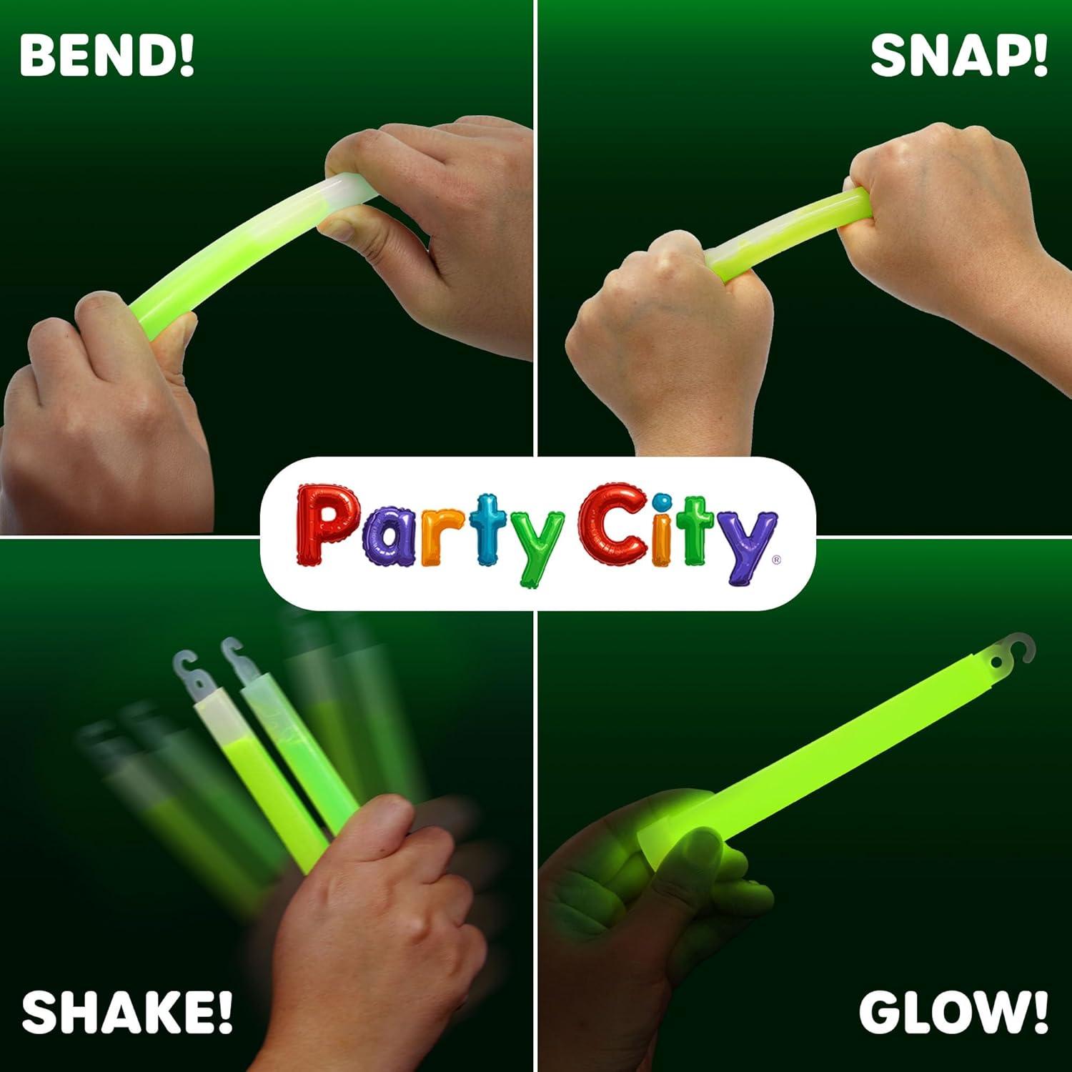 imageParty City Green Glow Sticks Bulk Pack 6 25pk Glow in the Dark Sticks for Kids Waterproof Camping Survival Ultra Bright Emergency Light Stick with String Neon Glowsticks Party Supplies Favors50 Pack Green