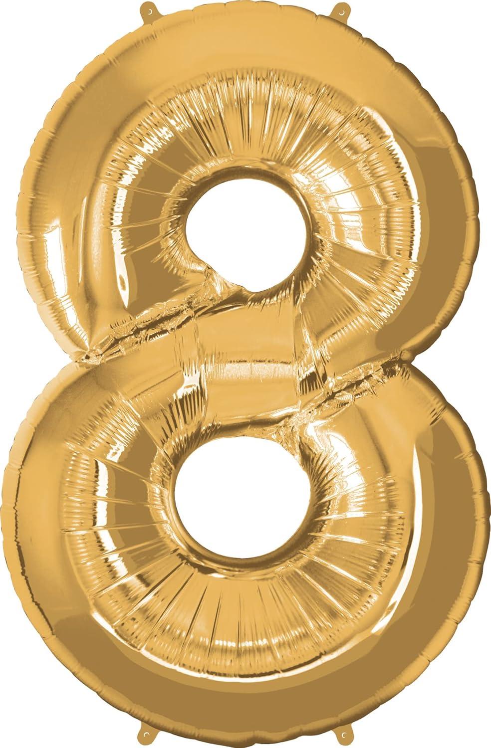 imageQUALATEX 34quot NUMBER EIGHT SAPPHIRE BLUE BALLOONGold