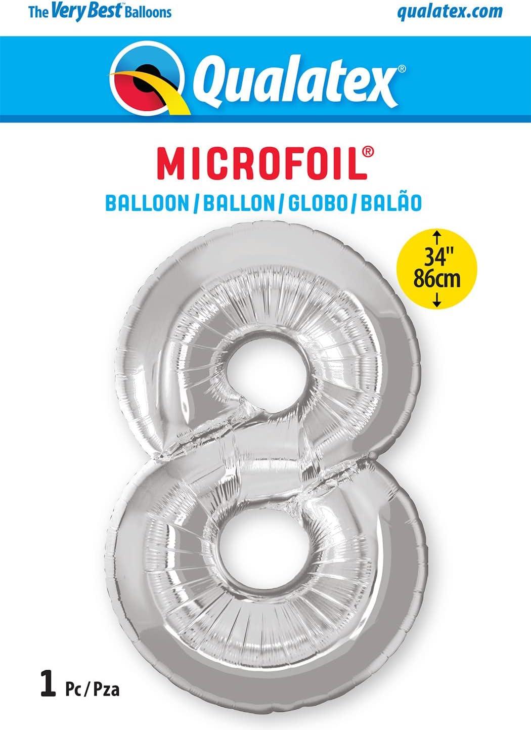imageQUALATEX 34quot NUMBER EIGHT SAPPHIRE BLUE BALLOONSilver