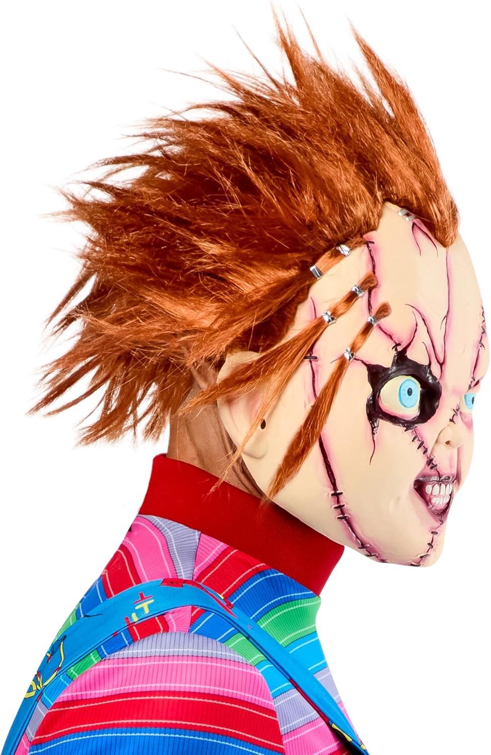 imageRubies Bride of Chucky Movie Chucky Stitched Up 34 Vinyl Costume Mask for Adults One Size for Themed Parties and Halloween