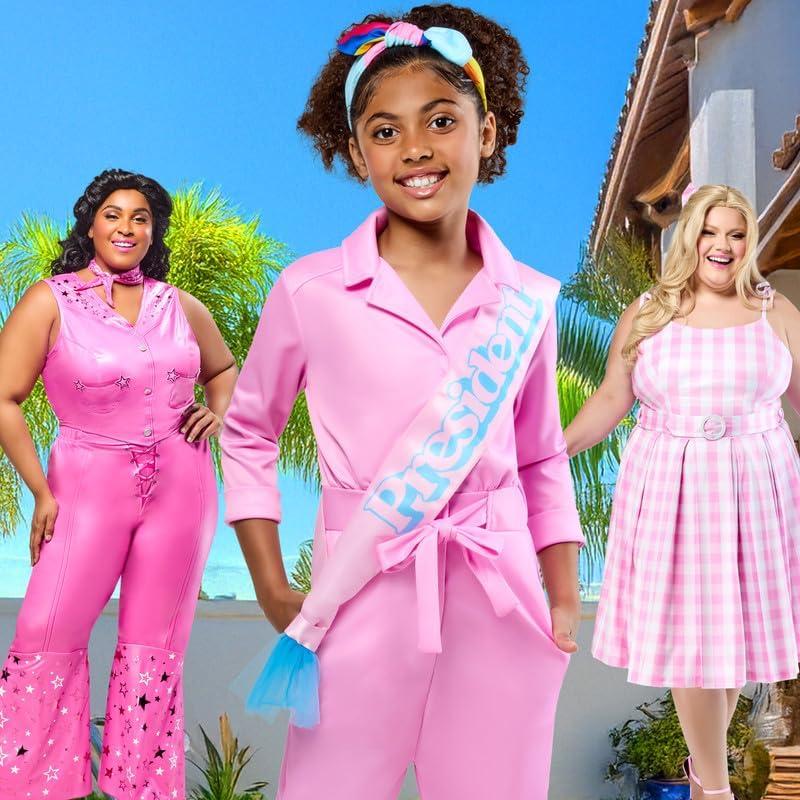 imageRubies Girls Barbie Movie President Barbie Costume Jumpsuit with Headband and Sash