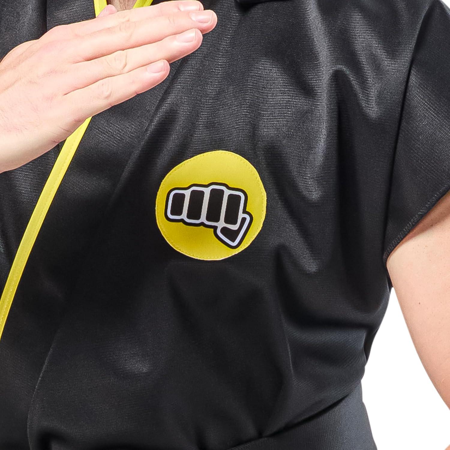 imageRubies Mens Mens Cobra Kai Karate Kid Gi Adult Costume Set With Black Karate Pants Jacket Headband ampamp BeltBlack Yellow