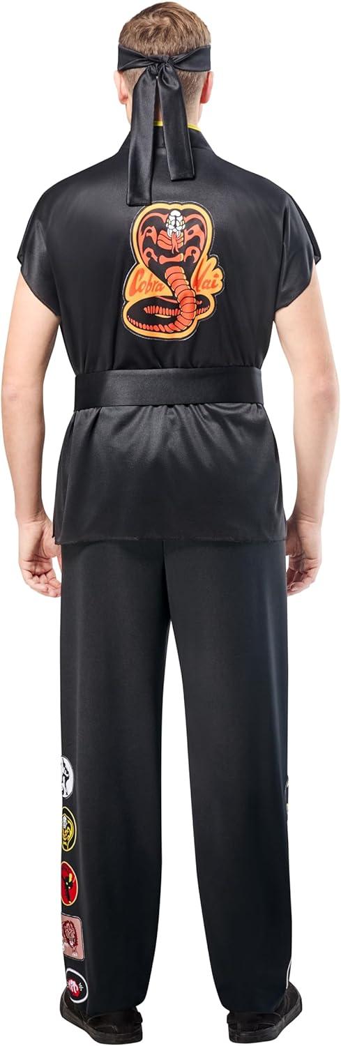 imageRubies Mens Mens Cobra Kai Karate Kid Gi Adult Costume Set With Black Karate Pants Jacket Headband ampamp BeltBlack Yellow