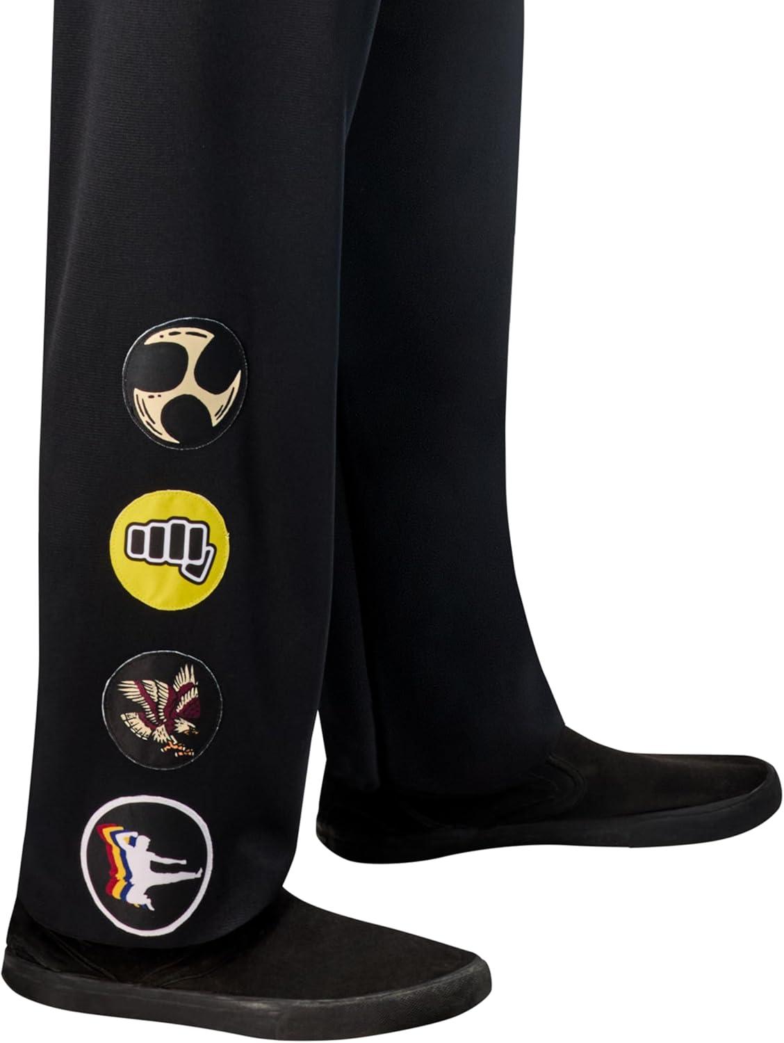 imageRubies Mens Mens Cobra Kai Karate Kid Gi Adult Costume Set With Black Karate Pants Jacket Headband ampamp BeltBlack Yellow