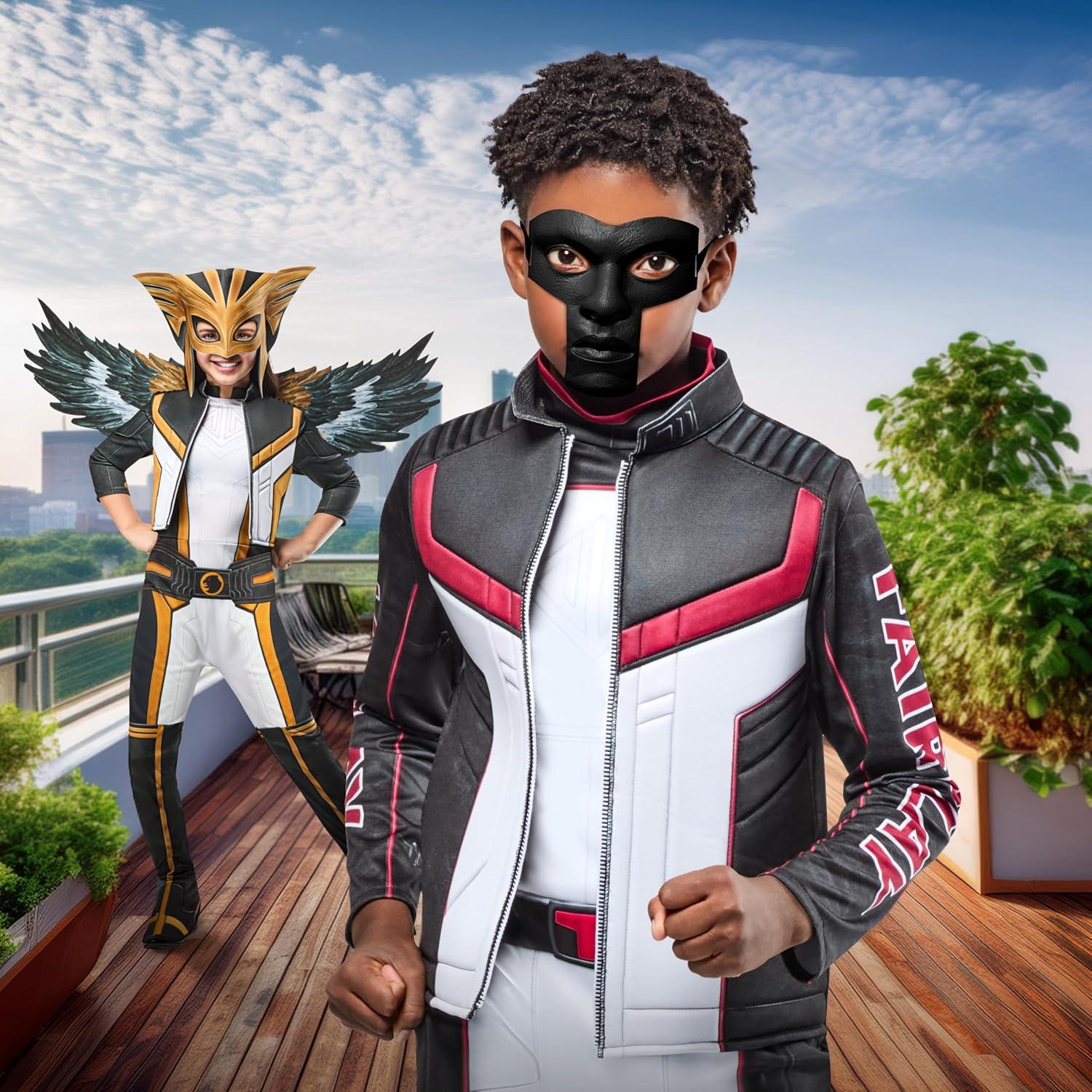 imageRubies Mr Terrific Deluxe Kids Boys Costume Jumpsuit with Attached Faux Jacket and Mask