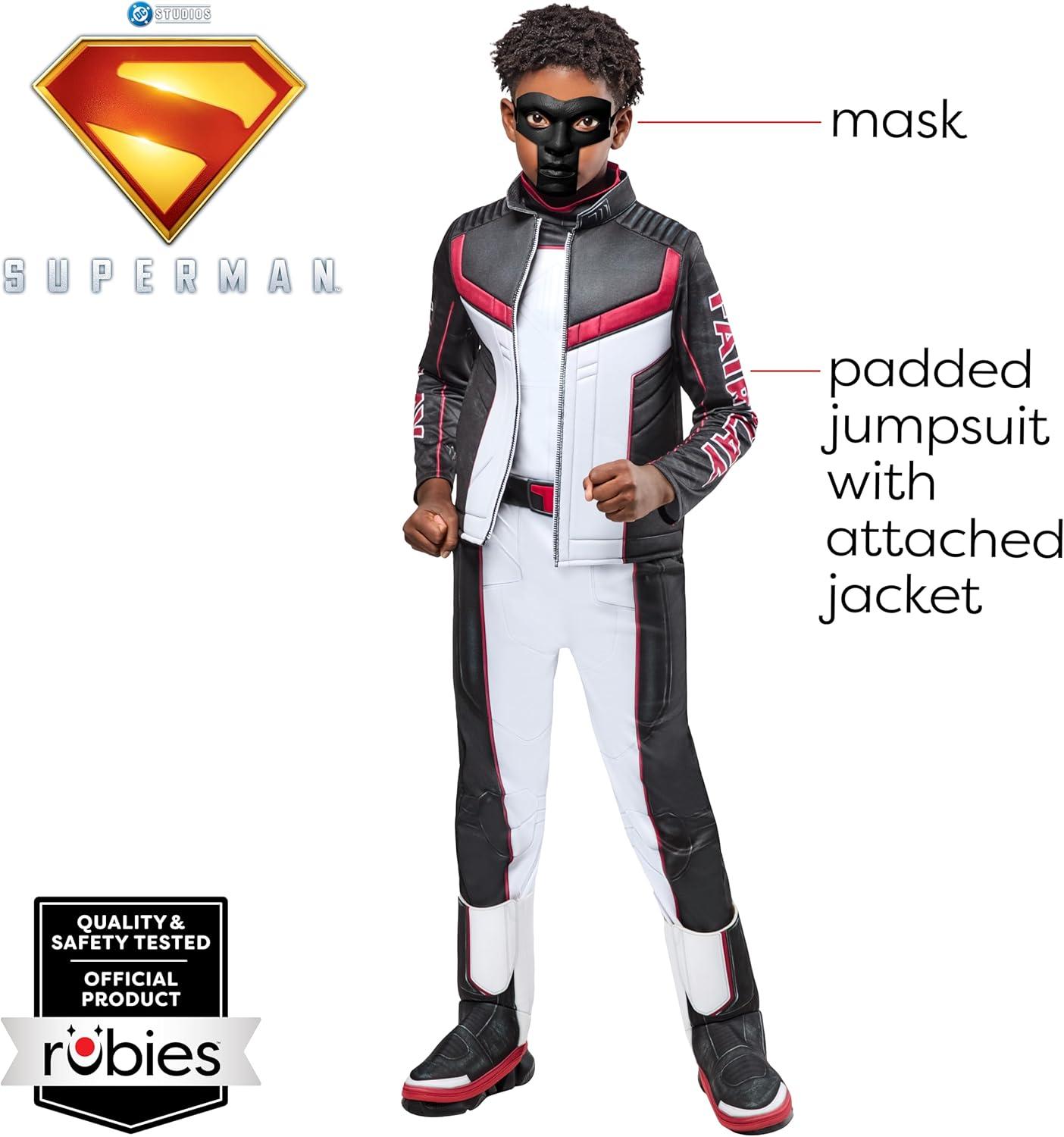 imageRubies Mr Terrific Deluxe Kids Boys Costume Jumpsuit with Attached Faux Jacket and Mask