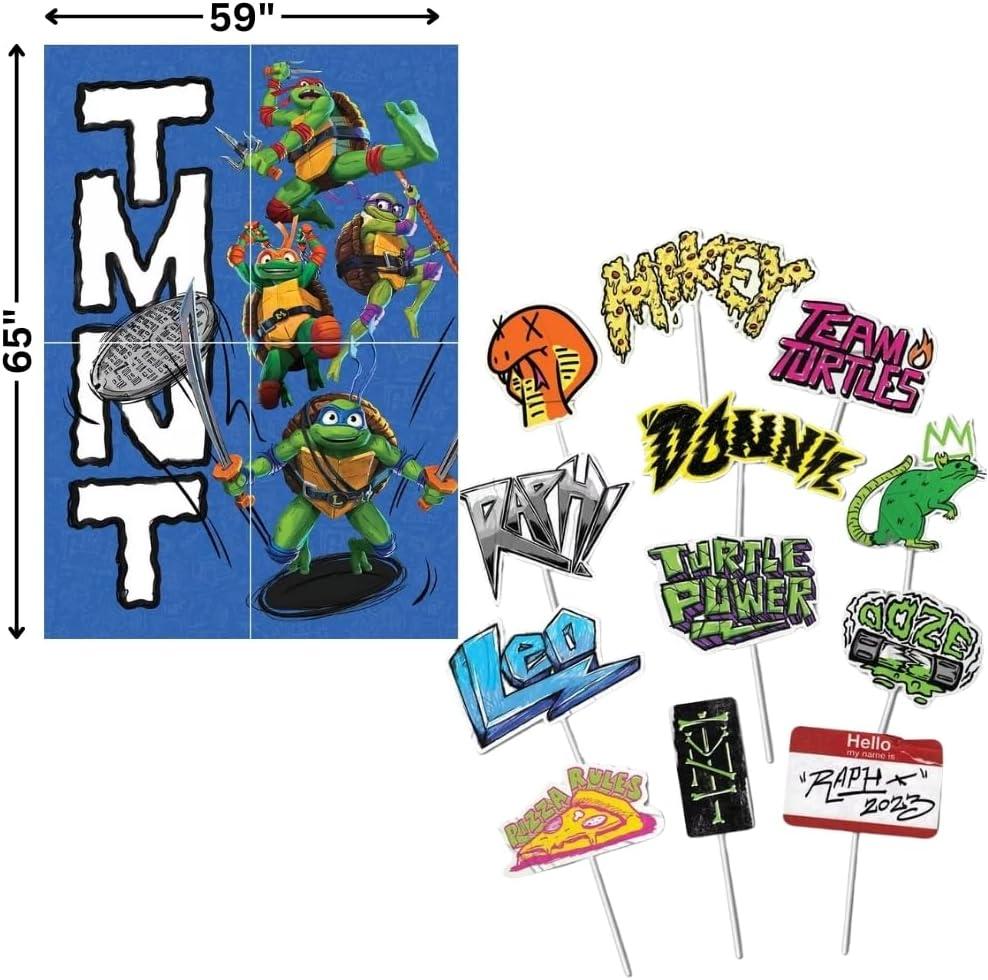 imageSonic Scene Setter with Props Pack of 16 Multicolor Paper ampamp Cardstock Decorations Ideal for Themed Parties Events ampamp CelebrationsTMNT Mutant Mayhem