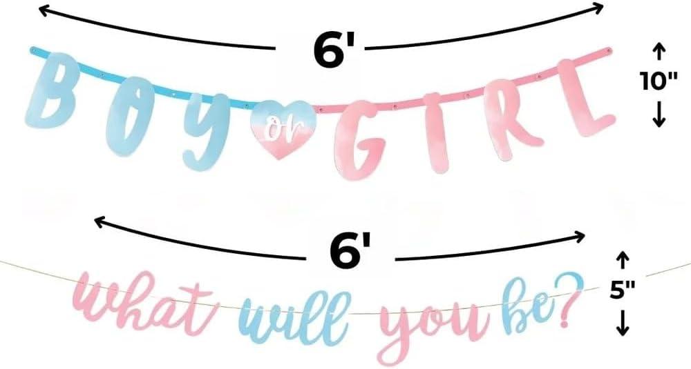 imageThe Big Reveal Jumbo Blue ampamp Pink Paper Letter Banner Kit 6 Pack Of 2 Perfect For Gender Reveal Party Decorations