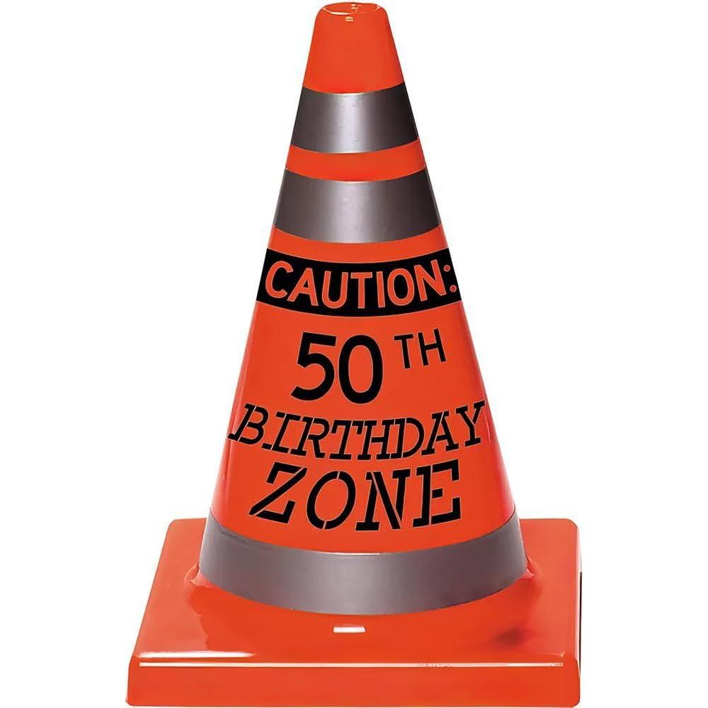 image50th Birthday Safety Cone Party Decoration 6 12quot x 4 12quot Orange 1 Pc