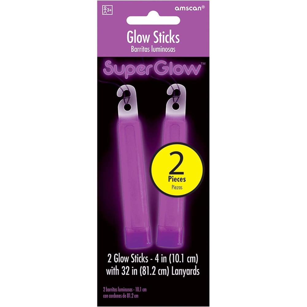 imageAmscan 3100881 4quot Glow Stick Purple Party Accessory 25pieces