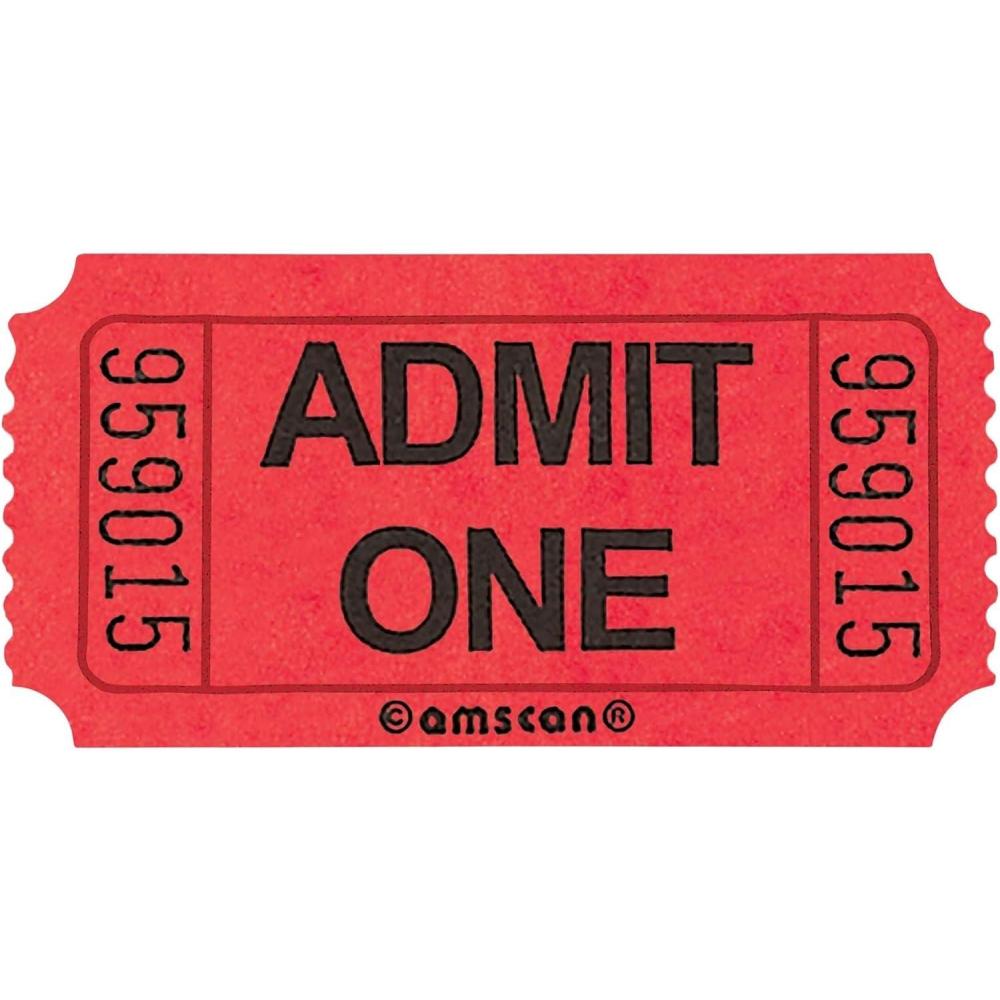 imageAmscan 341314 FunFilled Admit One Red Ticket Roll 1quot x 2quot