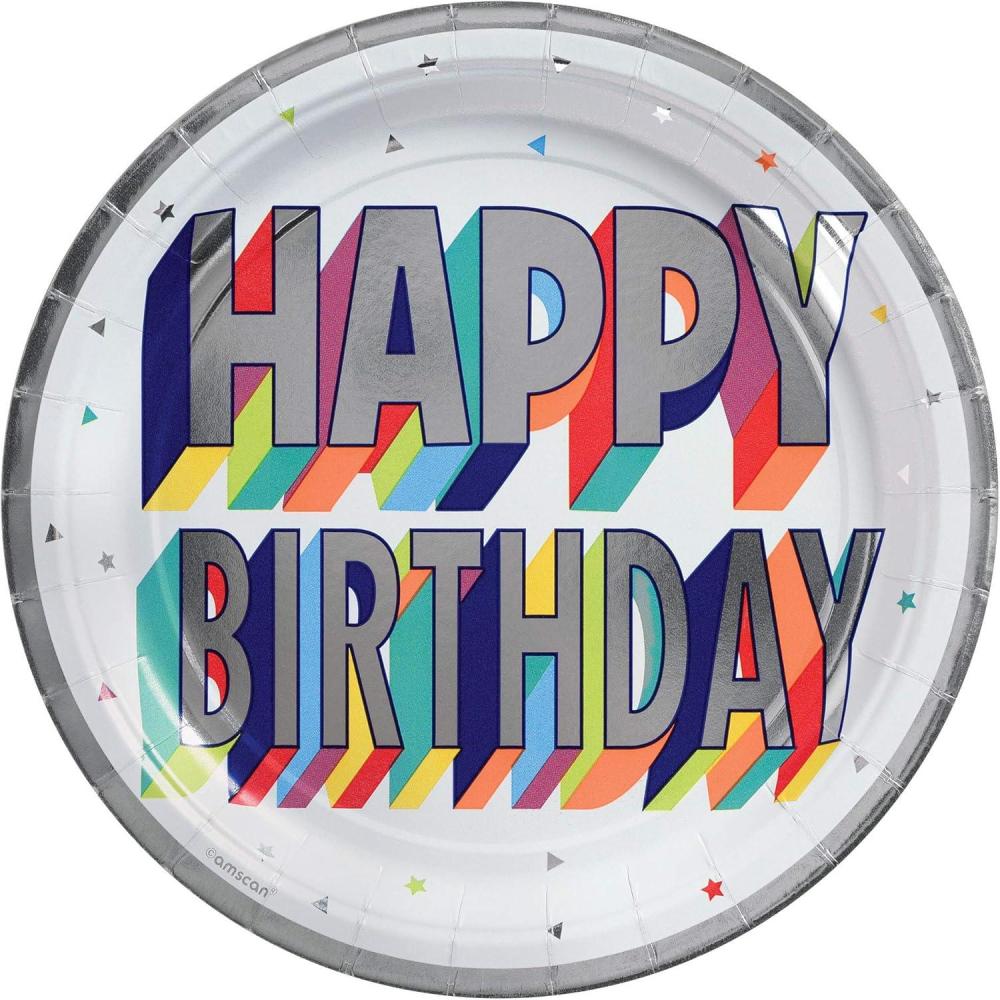 imageAmscan 542706 Happy Cake Day Plate 7inch Diameter PinkHeres To Your Birthday