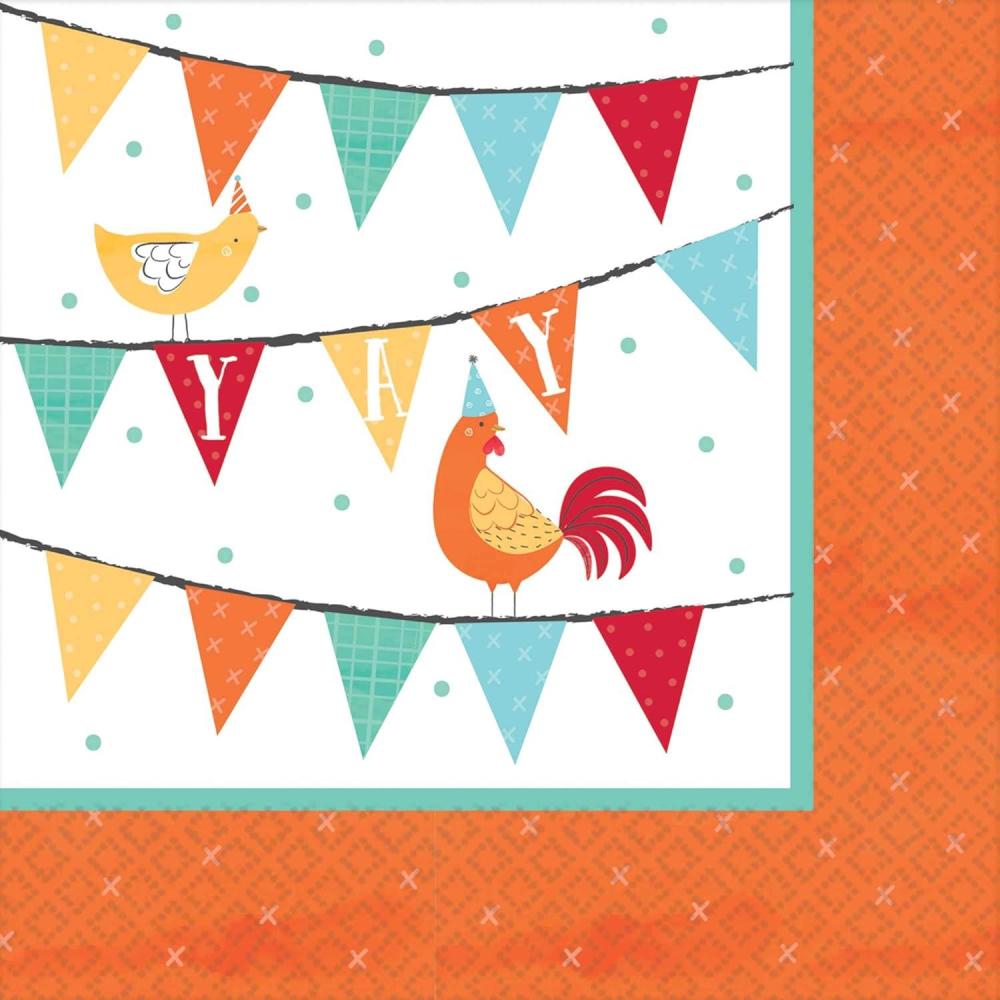 imageAmscan Lets eat cake Paper Party Napkins  5quot x 5quot  Green  Pack of 16Barnyard Birthday