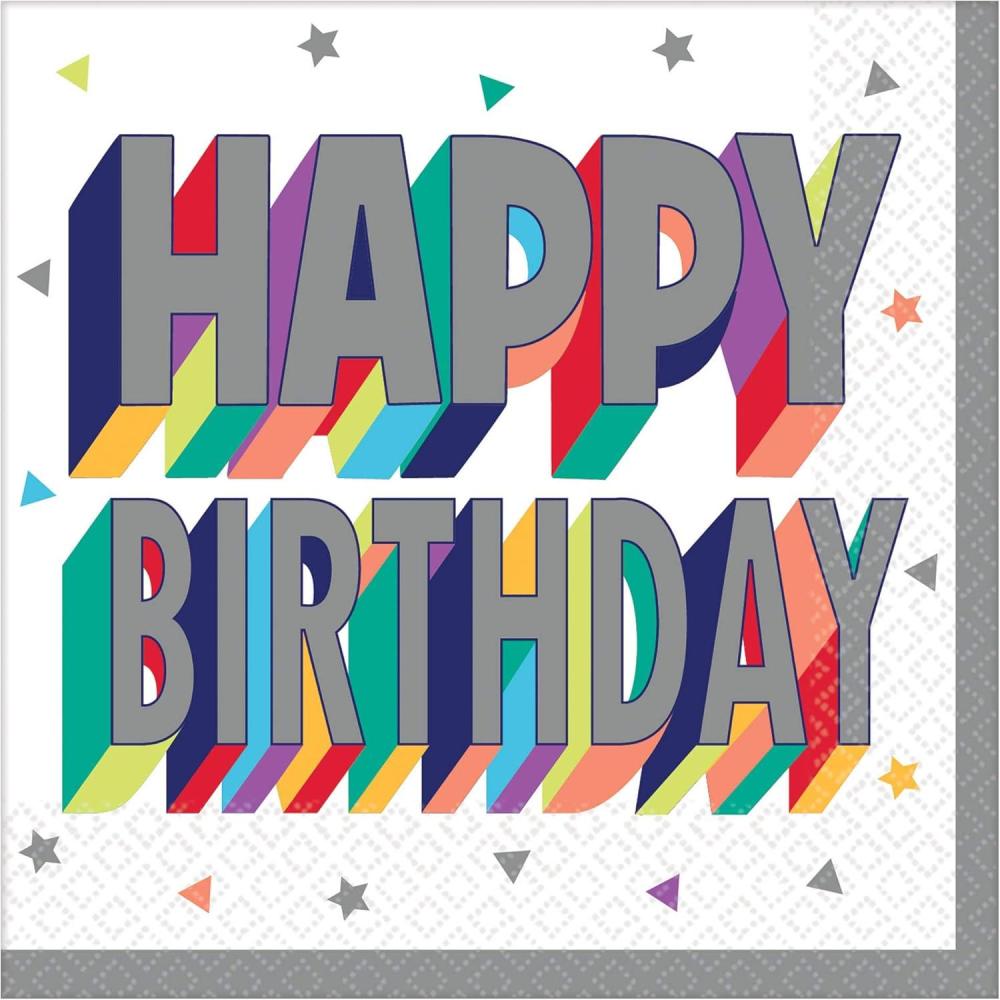 imageAmscan Lets eat cake Paper Party Napkins  5quot x 5quot  Green  Pack of 16Heres To Your Birthday