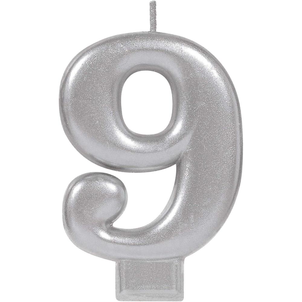 imageAmscan Numeral Metallic Candle 0 3 14quot Silver9