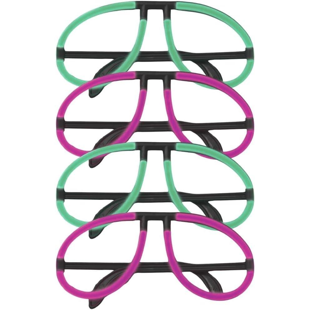 imageAmscan Pink ampamp Green Novelty Glow Glasses Pack of 4 Perfect Party Accessories for Any Occasions ampamp Celebrations