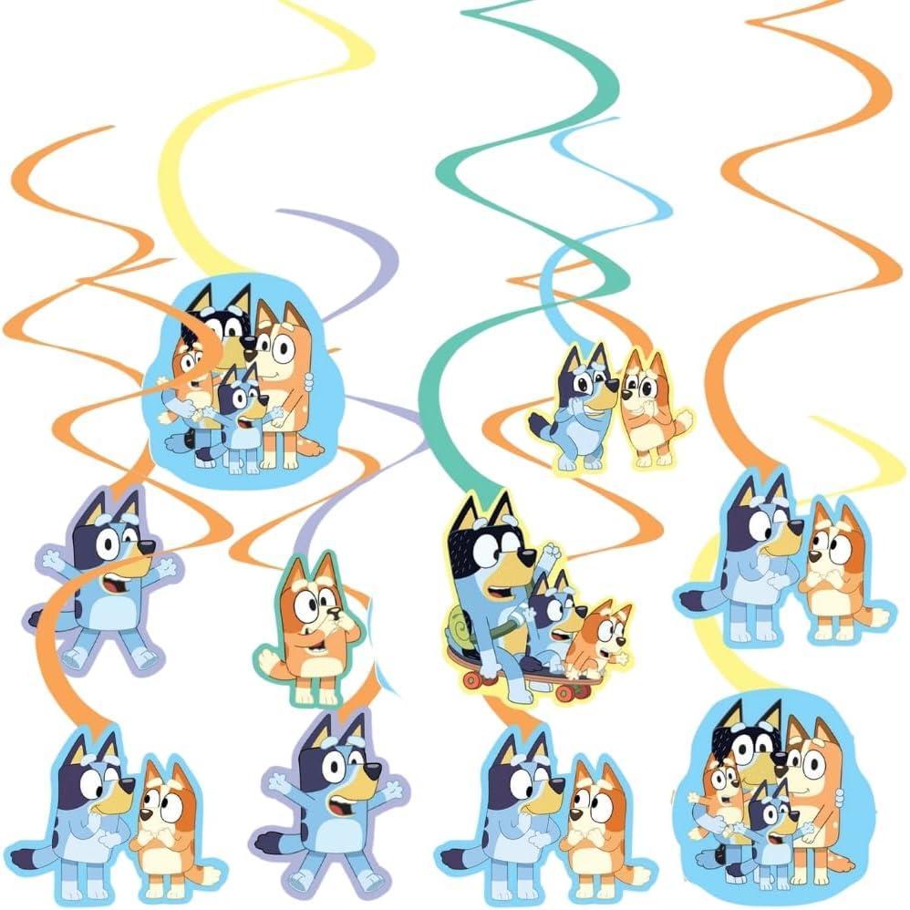imageAmscan Stunning Bluey Spiral Decorations Pack of 12 Multicolor Cardstock Hanging Decor Perfect for Parties Events ampamp Occasions