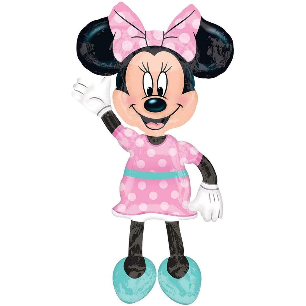 imageAnagram 34331 Minnie Airwalkers  Pink Dress Foil Mylar Party Balloon 54quot Multicolor Pack of 110116417