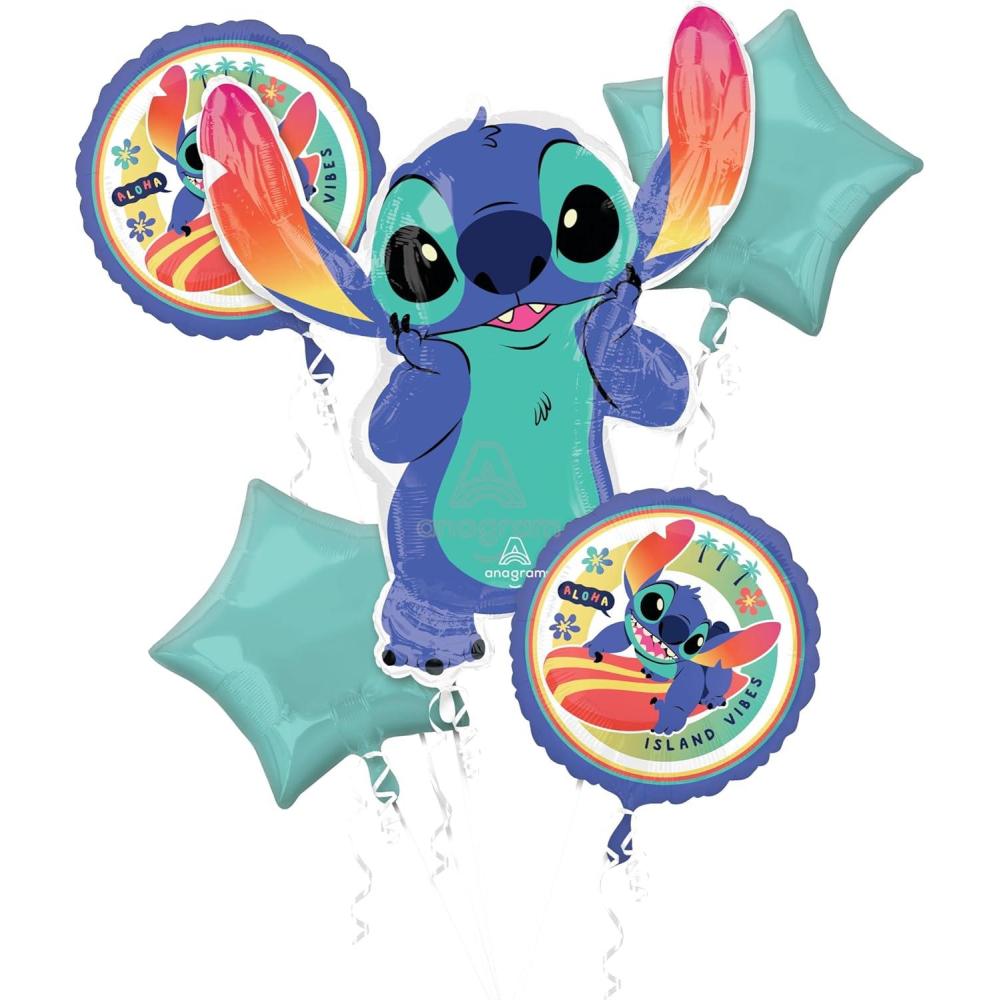 imageAnagram Stitch 5pc Foil Balloon Bouquet
