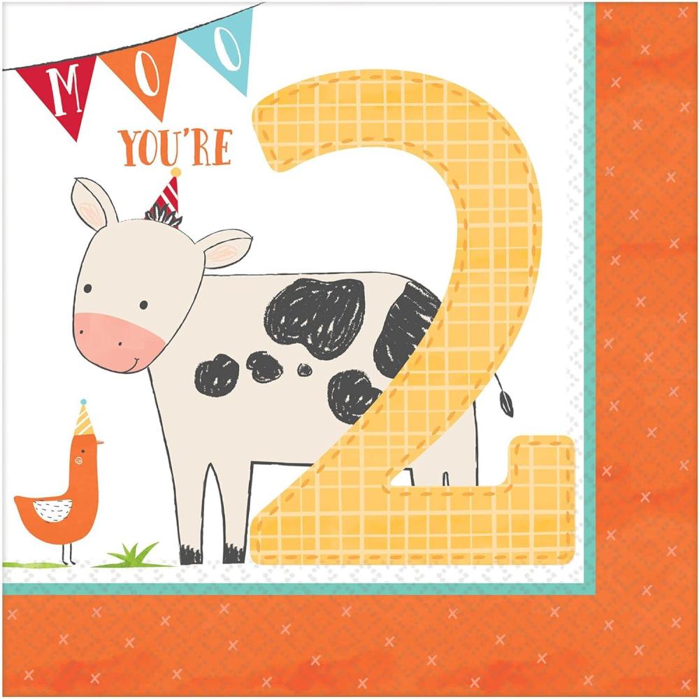 imageBarnyard Birthday Blast Luncheon Napkins For 1st Birthday Celebration 65quot  36 Count  Fun ampamp Charming Party Napkins Perfect for Little Farmers Special Day2nd Birthday
