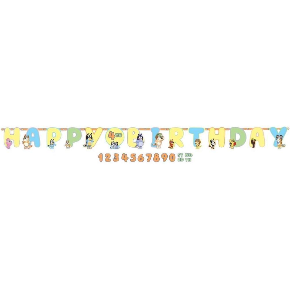 imageBluey Multicolor Jumbo Add An Age Paper Letter Banner 10quot x 105 Pack Of 1 Perfect For Birthday Parties ampamp CelebrationsBluey