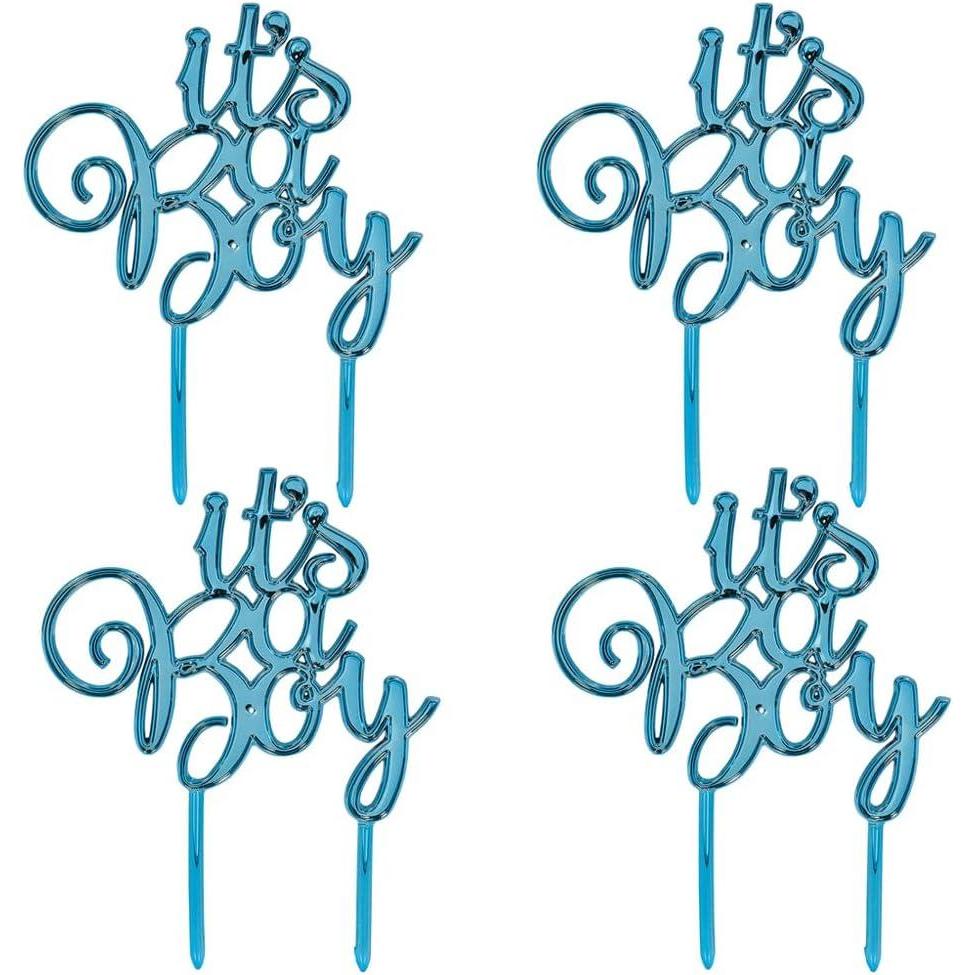 imageCharming Blue Plastic Baby Boy Shower Cake Topper  525quot x 4quot 1 Pc  Unique ampamp Adorable Design  Premium Materials  Perfect for Baby Shower